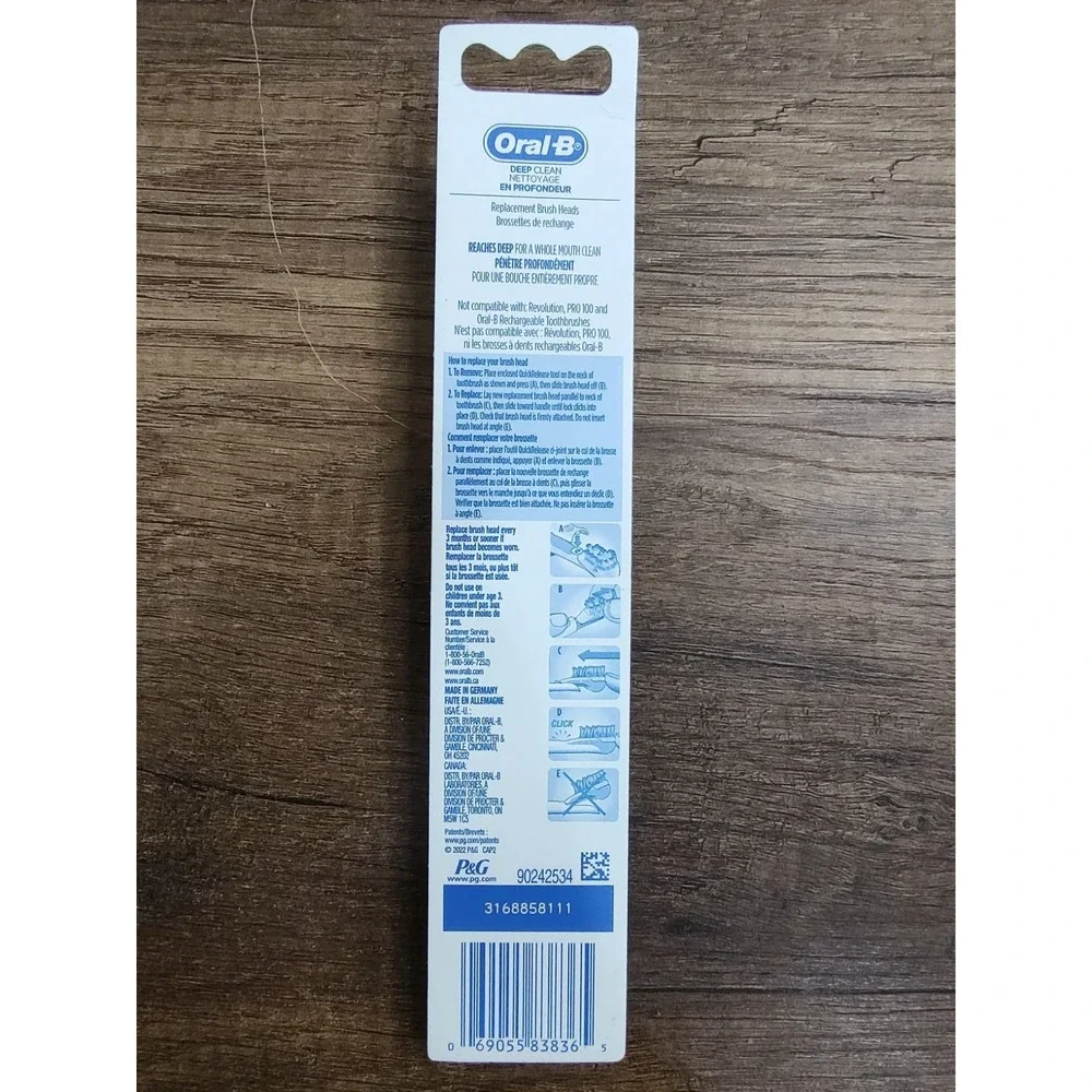 Oral-B Battery Power Replacement Brush Heads, Deep Clean 2 Count A19